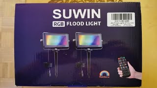 SUWIN LED RGB flutlicht, LED Strahler Farbe ändern Garten Lichter, Wunderschön