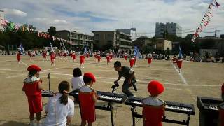 2016 運動会　正雀愛育園　ひばり組（５才児）　マーチング 『君をのせて』