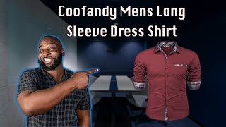 COOFANDY Men's Long Sleeve Dress Shirt Plaid Collar Casual Button Down Shirts