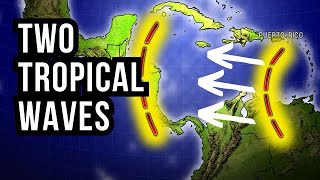 Two Tropical Waves in the Caribbean...