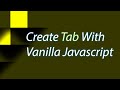 create tab with vanilla javascript
