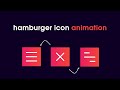 How To Make Animated Menu Icon For Website Using HTML CSS JS | Hamburger Icon Animation