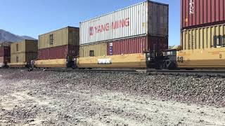 BNSF 7213 Leads Northbound Stack train passes through Cajon Pass CA