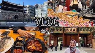 TRAVEL KOREA VLOG DAY 1 | Incheon Arrival | Halal Food in Myeongdong & Hongdae