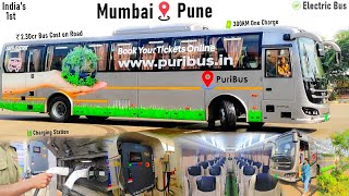 India's First Electric Bus🔋 || Mumbai To Pune Vlog With Driver😎 || Charging Station⚡