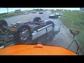 Scary head-on crash in front of school bus caught on camera
