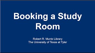 Booking a Study Room