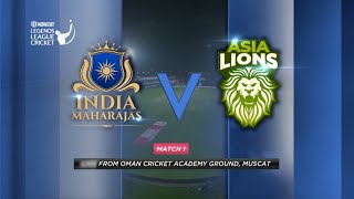 India Maharajas vs Asia Lions | English Highlights | Legends League Cricket | Match 1