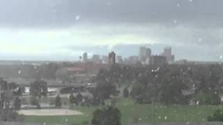 Denver June 2015 rainstorm captured in Slomo with city backdrop