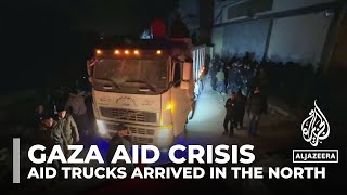 Palestinians queue for flour as aid convoy reaches northern Gaza