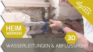 Wasserleitungen und Abflussrohr verlegen - 3D