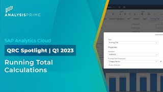 QRC Q1 2023 | Running Total Calculations in SAP Analytics Cloud