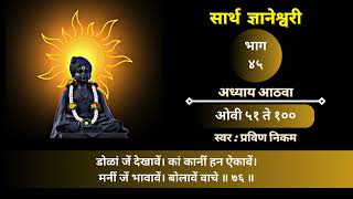 संपूर्ण सार्थ ज्ञानेश्वरी । भाग - ४५ । अध्याय आठवा । ओवी ५१ ते १०० । Digital Dnyaneshwari