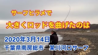 サーフヒラメで思わぬ外道 2020年3月14日 千葉県南房総市