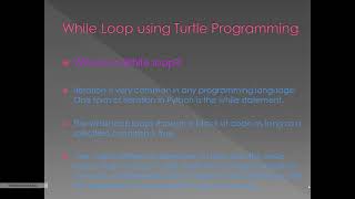 Lesson 4: While Loop using Turtle Programming