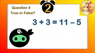 Math Quiz on: True or False Equations | 10 Questions and Answers | Grade 1