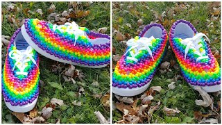 DIY Rainbow shoe kandi tutorial