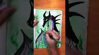 Smaugust 2022 Day 2 - Maleficent - Watercolor Dragon #shorts