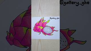 Tutorial mewarnai buah naga menggunakan crayon #art #coloring #crayon #gradasi #drawing