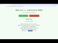 JavaScript 26: Why null == undefined Is TRUE