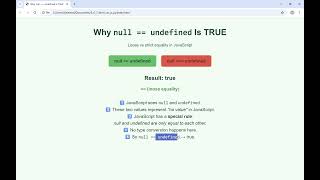 JavaScript 26: Why null == undefined Is TRUE