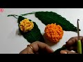 easy to make beautiful crochet marigold flower 🌺🌺 easy and fast..