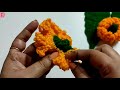 easy to make beautiful crochet marigold flower 🌺🌺 easy and fast..