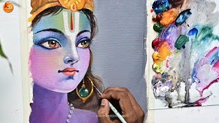 Krishna Painting Janmastami special | Acrylic painting for beginners