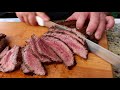 grilled flank steak on santa maria style grill