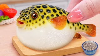Recipe for Seafood Lovers 😳 How To Make Miniature Puffer Fish Curry 😳 Tina Mini Cooking