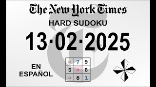 NYT HARD SUDOKU  13/02/2025