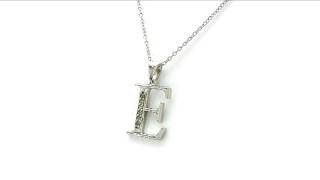 Silverona 0.06CTW Genuine White Diamond Alphabet Letter E .925 Sterling Silver Pendant