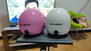 Cargloss Classic helmet white pink flat visor