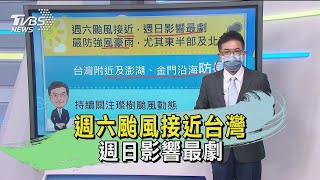 週六颱風接近台灣 週日影響最劇｜TVBS新聞