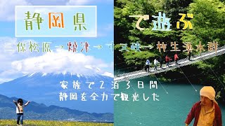 絶景と名水を求めて家族で行く静岡２泊３日間、 三保松原、焼津、寸又峡、柿生湧水群への旅