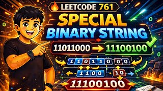 LeetCode 761 | Special Binary String 🔥 | Hard Problem Explained | O(N²) Recursion Trick