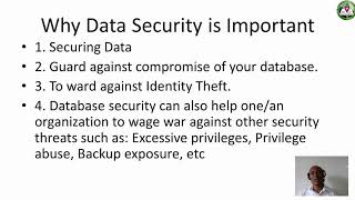 DATA PROCESSING DATABASE SECURITY CHUKWUMA CHIBUIKE