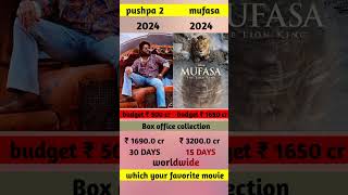 Pushpa 2 vs mufasa box office collection | pushpa 2 30 day collection 🔥#pushpa #mufasa