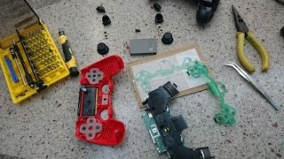 DIY PS4 controller disassembling , conductive film renewing by sony fdr-x3000r