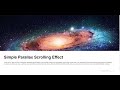 Parallax Scrolling Effect with Simple JQuery parallax.js using HTML &CSS