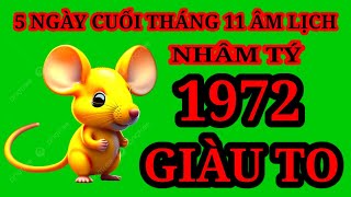 Sách Tử Vi Ghi Rõ, 5 Ngày Cuối Tháng 11 Âm Lịch. Nhâm Tý 1972 Trúng Số Đổi Đời, Tiền Vàng Đầy Két.