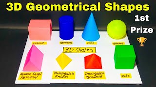 3d shapes school project,Maths tlm 3d shapes,3d geometrical shapes school project,Math tlm 3d shapes