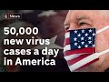 US virus cases pass 50,000 a day ahead of July 4 holiday