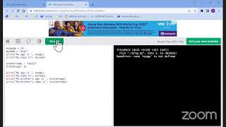 Python For Kids: Workshop 2: Variables