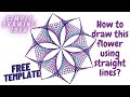 How to draw a flower | Parabolic Curve Art | Free Template | Simple Drawing Idea | Line Art