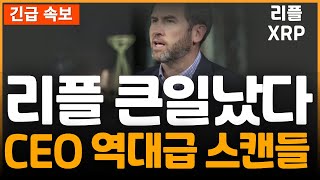 ※긴급속보※ XRP 리플 CEO브레드 갈링하우스 역대급 스캔들 터졌다!!