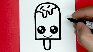 HOW TO DRAW A CUTE ICE CREAM, THINGS TO DRAW