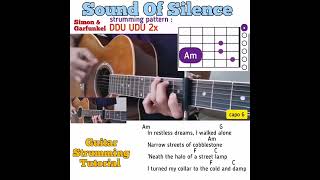 Sound Of Silence - Simon & Garfunkel guitar chords w/ lyrics & strumming tutoria