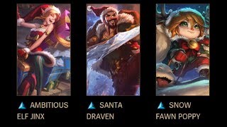 Snowdown 2017 LoL New Skins: Ambitious Elf Jinx, Santa Draven, and Snow Fawn Poppy