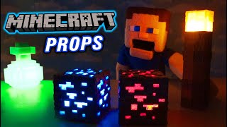 Minecraft PROPS! Diamond Ore, Torch, Potion Bottle!! Noble Collection 2023